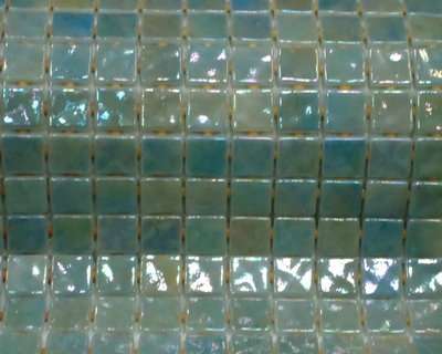 Мозаика Ezarri Turquoise Ondulato, цвет бирюзовый, поверхность глянцевая, прямоугольник, 313x495
