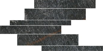 Мозаика Floor Gres Walks Black Modulo List. Sfals. 728783, цвет чёрный, поверхность матовая, прямоугольник, 210x400
