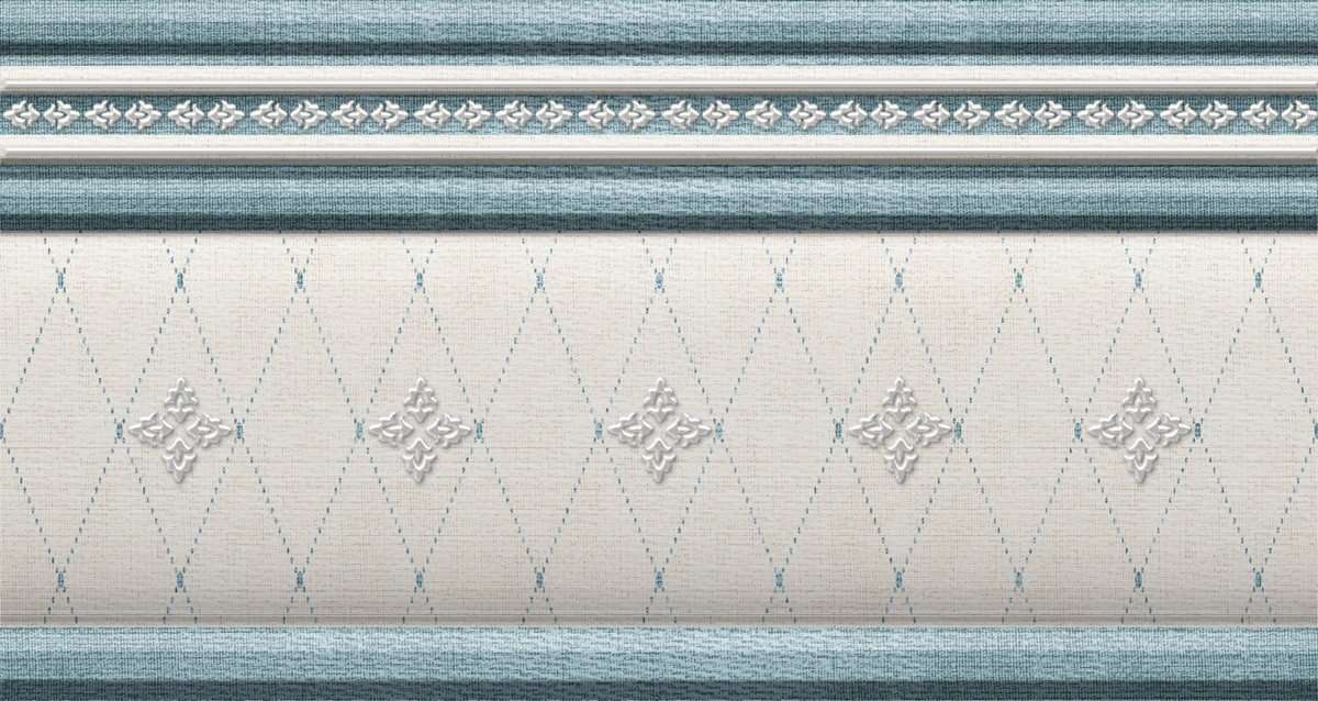 Бордюры Mayolica Victorian Zocalo, цвет голубой, поверхность глянцевая, прямоугольник, 150x280