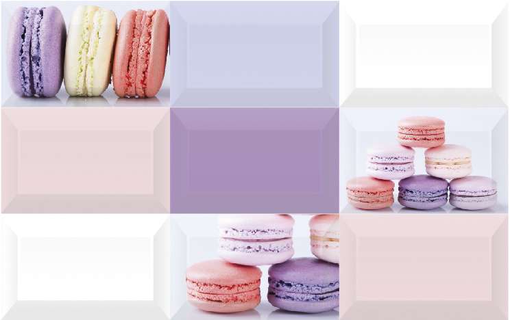 Декоративные элементы Terracotta Macarons TrioTD-MC-D-TR, цвет разноцветный, поверхность глянцевая, прямоугольник, 250x400