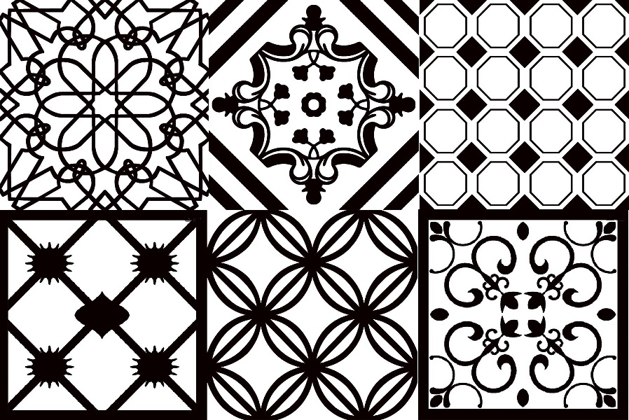 Керамогранит Azulejos El Mijares Botticelli, цвет чёрно-белый, поверхность матовая, квадрат, 225x225