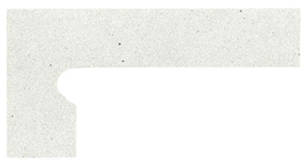 Бордюры Canada Gres Gres Natura плинтус ступени левый White 012, цвет белый, поверхность матовая, прямоугольник, 80x390