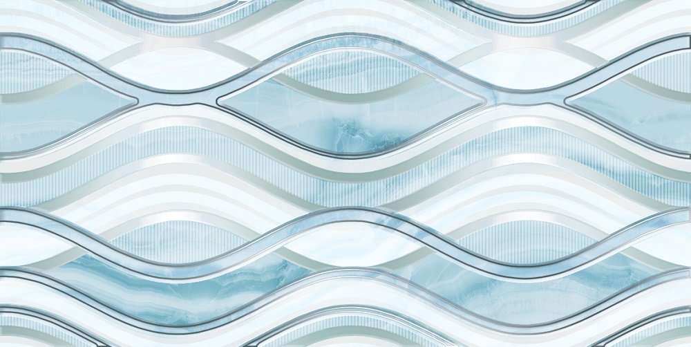 Декоративные элементы Axima Калипсо Декор D, цвет голубой, поверхность глянцевая, прямоугольник, 250x500