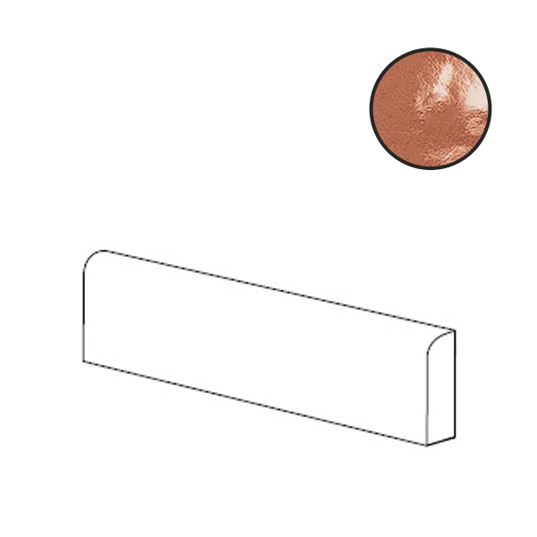 Керамическая плитка Бордюры Ergon Abacus Becco Civetta Lux Amaranto ELJM, цвет коричневый, поверхность глянцевая, прямоугольник, 75x200