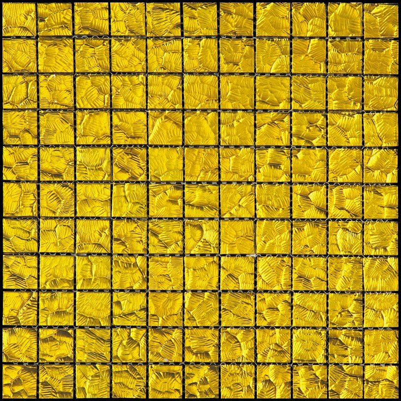Мозаика Natural Mosaic Mirror QM-2501 (L-201) (Стекло), цвет жёлтый, поверхность глянцевая, квадрат, 300x300