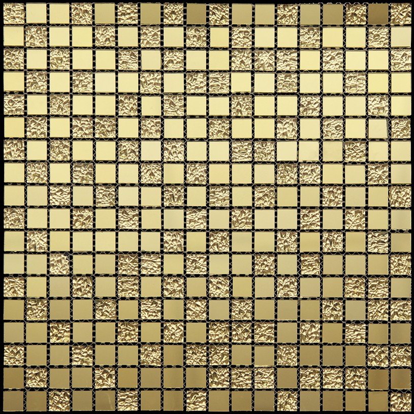 Мозаика Natural Mosaic Mirror QM-1543 (Стекло), цвет жёлтый, поверхность глянцевая, квадрат, 300x300