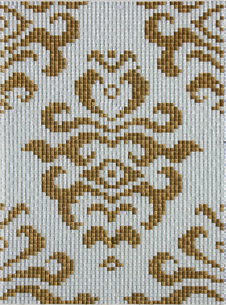 Мозаика Infinity Damasco Mosaico Oro-Bianco, цвет серый, поверхность глянцевая, прямоугольник, 600x900