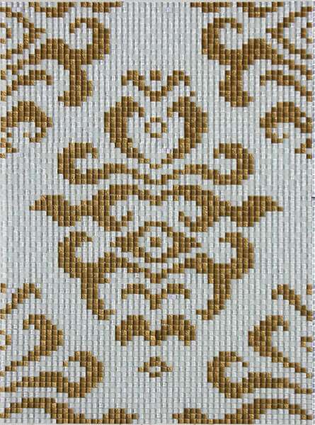 Мозаика Infinity Damasco Mosaico Oro-Bianco, цвет серый, поверхность глянцевая, прямоугольник, 600x900