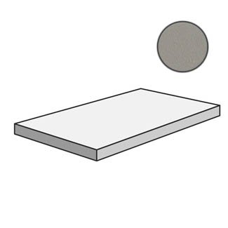 Ступени Mutina Dechirer Angolare corner tile SX Grigio PUDN117, цвет серый, поверхность матовая, прямоугольник с капиносом, 330x1200