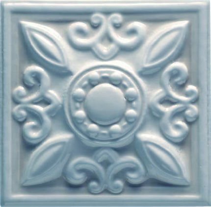 Вставки Grazia Essenze Neoclassico Genziana NEO06, цвет голубой, поверхность глянцевая, квадрат, 130x130
