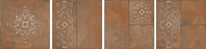 Керамогранит Kerama Marazzi Каменный остров коричневый декорированный SG926400N, цвет терракотовый, поверхность матовая, квадрат, 300x300