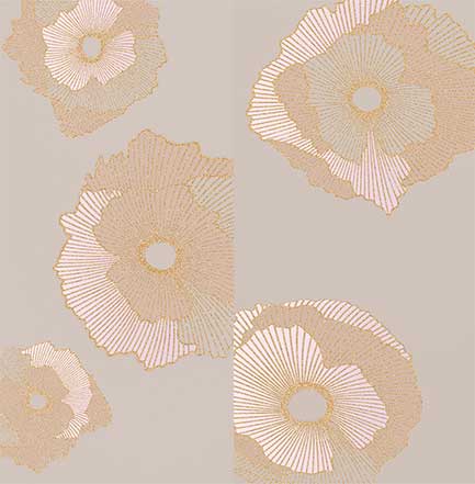 Панно Creto Mono Golden flowers (компл. из 2 шт) 06-01-1-36-03-13-2434-0, цвет бежевый, поверхность глянцевая, квадрат, 600x600