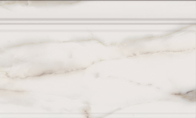 Бордюры Italon Charme Evo Wall Calacatta Alzata 600090000326, цвет белый, поверхность глянцевая, прямоугольник, 150x250