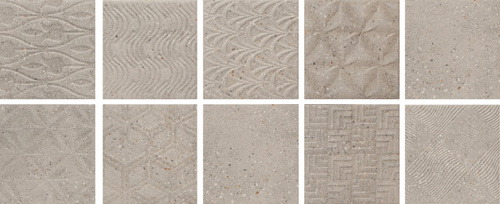 Декоративные элементы Baldocer Asphalt Mud, цвет серый коричневый, поверхность матовая, квадрат, 150x150