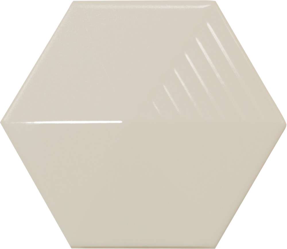 Керамическая плитка Equipe Magical 3 Umbrella Greige 23217, цвет бежевый, поверхность глянцевая 3d (объёмная), шестиугольник, 107x124