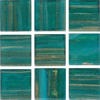 Мозаика Irida Space И10.167(6), цвет бирюзовый, поверхность глянцевая, квадрат, 318x318