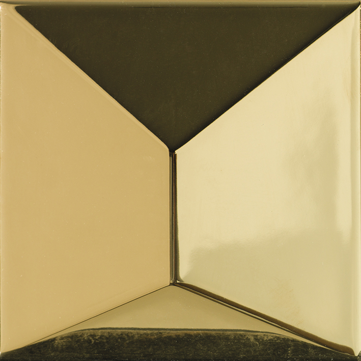 Керамическая плитка L'Antic Colonial Faces S3 Oro L138000421, цвет золотой, поверхность матовая 3d (объёмная), квадрат, 125x125