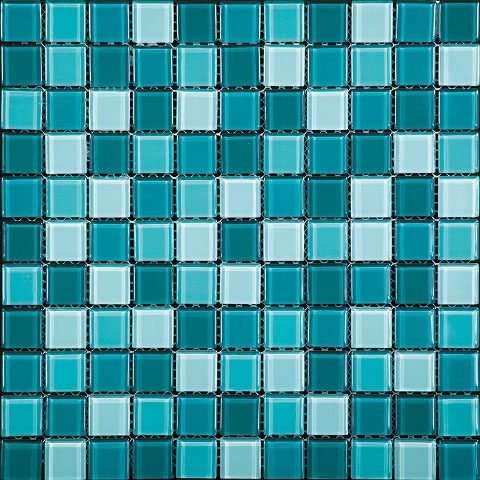 Мозаика Natural Mosaic Color Palette Mix CPM-06 (Стекло), цвет бирюзовый, поверхность глянцевая, квадрат, 300x300