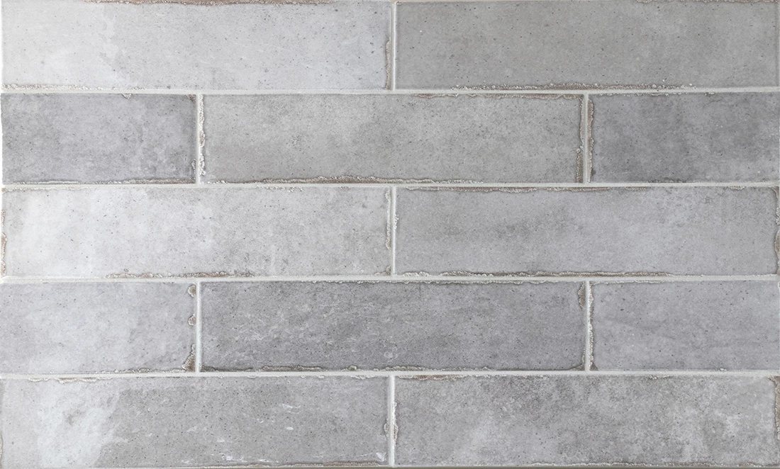 Керамогранит Equipe Tribeca Grey Whisper 26873, цвет серый, поверхность глянцевая, под кирпич, 60x246