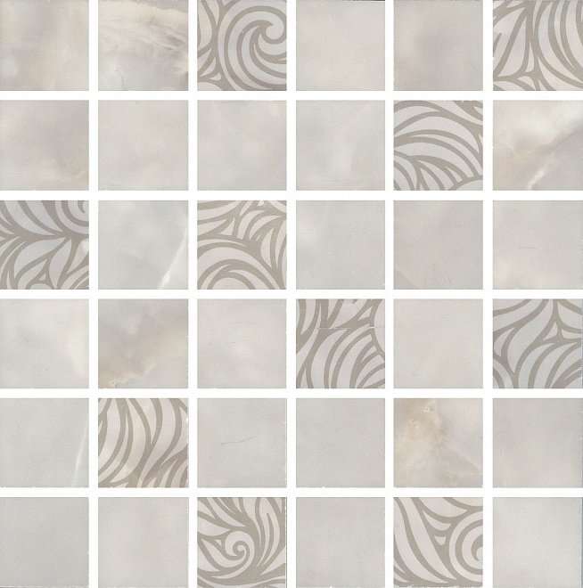 Декоративные элементы Kerama Marazzi Декор Вирджилиано мозаичный MM11101, цвет серый, поверхность глянцевая, квадрат, 300x300