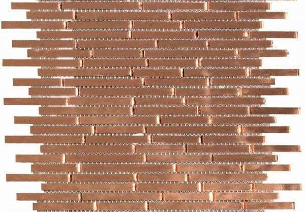 Мозаика Dune Glass Mosaics Copper Mirror 186917, цвет коричневый, поверхность глянцевая, под кирпич, 265x285
