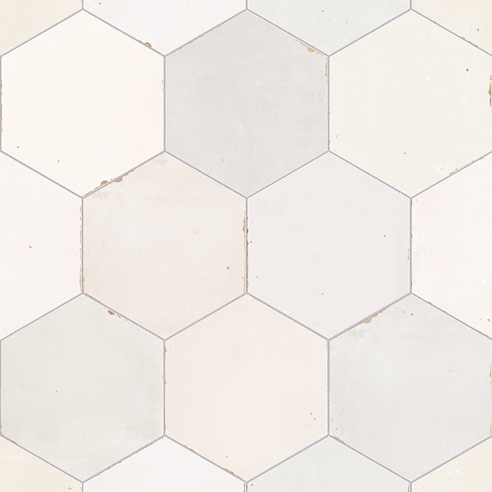 Керамическая плитка L'Antic Colonial Sadasi Ifrane L138001461, цвет белый, поверхность матовая, шестиугольник, 120x140