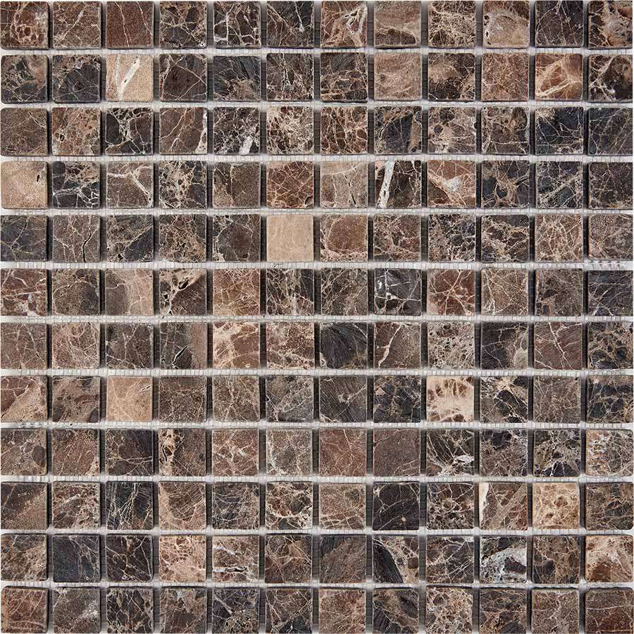 Мозаика Pixel Mosaic PIX220 Мрамор (23x23 мм), цвет коричневый, поверхность матовая, квадрат, 305x305