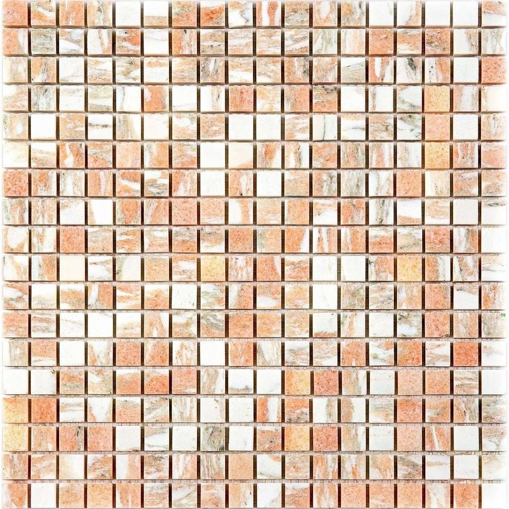 Мозаика Natural Mosaic Adriatica (1,5X1,5) 7M064-15P, цвет белый оранжевый, поверхность полированная, квадрат, 305x305