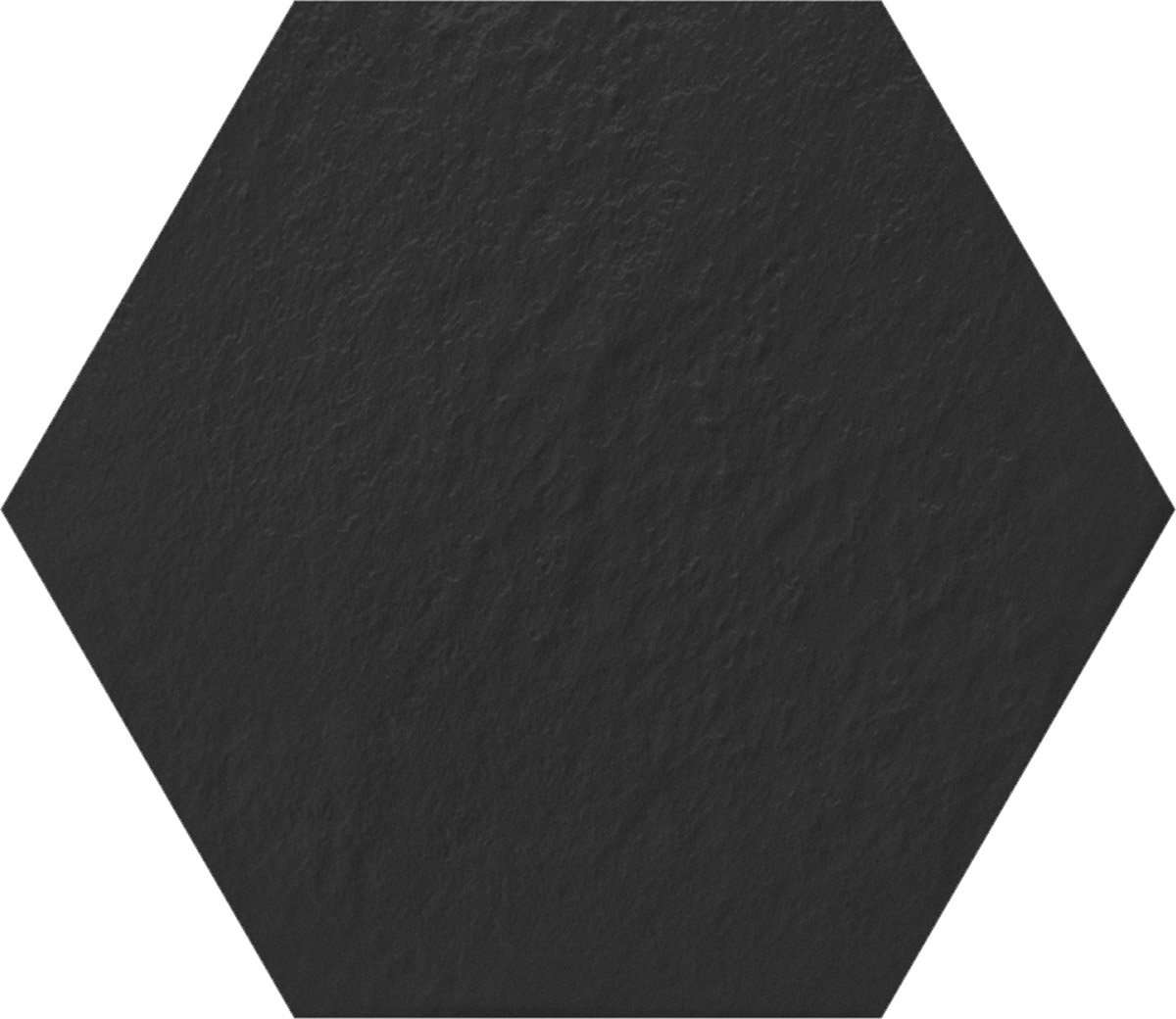 Керамогранит Keradom Colors Black, цвет чёрный, поверхность матовая, шестиугольник, 150x173