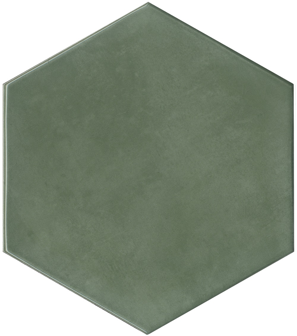 Керамическая плитка Kerama Marazzi Флорентина зелёный глянцевый 24034, цвет зелёный, поверхность глянцевая, шестиугольник, 200x231
