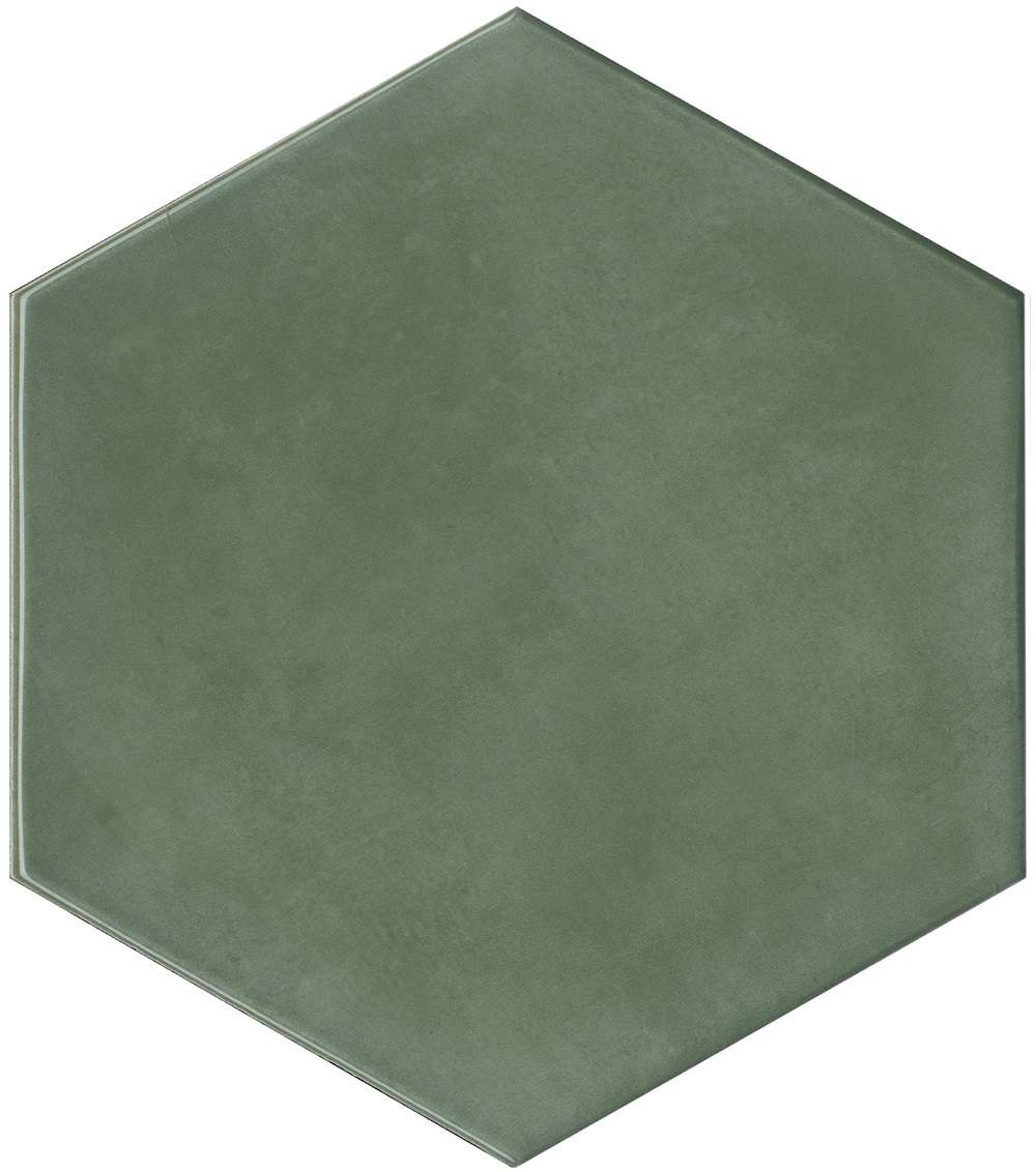 Керамическая плитка Kerama Marazzi Флорентина зелёный глянцевый 24034, цвет зелёный, поверхность глянцевая, шестиугольник, 200x231