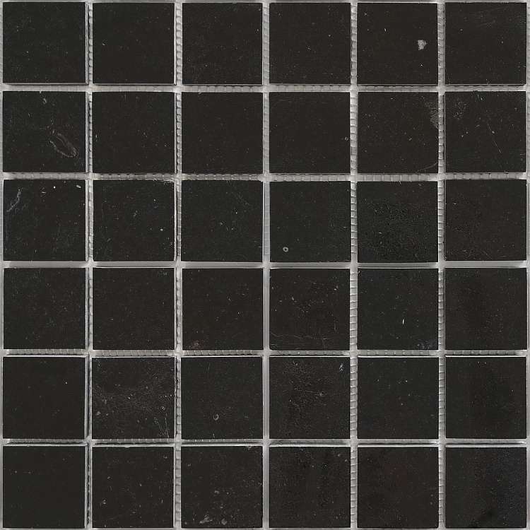 Мозаика Caramelle Mosaic Pietrine Nero Oriente Pol 48X48 7mm, цвет чёрный, поверхность полированная, квадрат, 305x305