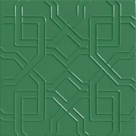 Керамическая плитка 41zero42 Superclassica SCB Path Verde 4101013, цвет зелёный, поверхность глянцевая, квадрат, 150x150