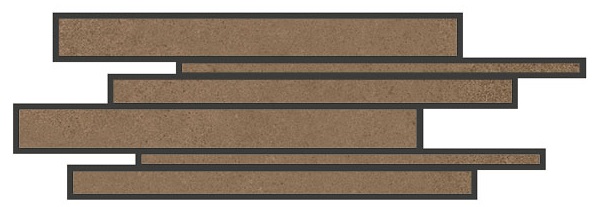 Мозаика Cerdomus Concrete Art Fascia Brick Caramel Matt 97018, цвет коричневый, поверхность матовая, прямоугольник, 200x600