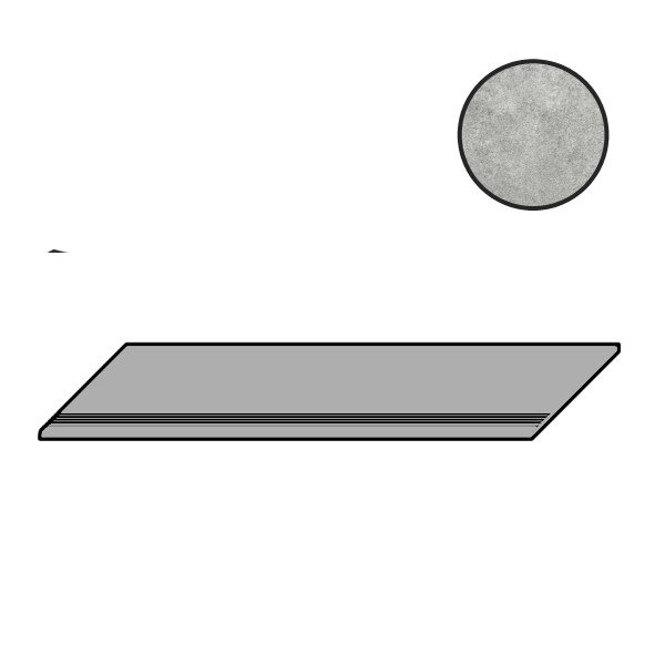 Ступени Piemme Concrete Step Light Grey Nat 01008, цвет серый, поверхность матовая, прямоугольник, 300x600