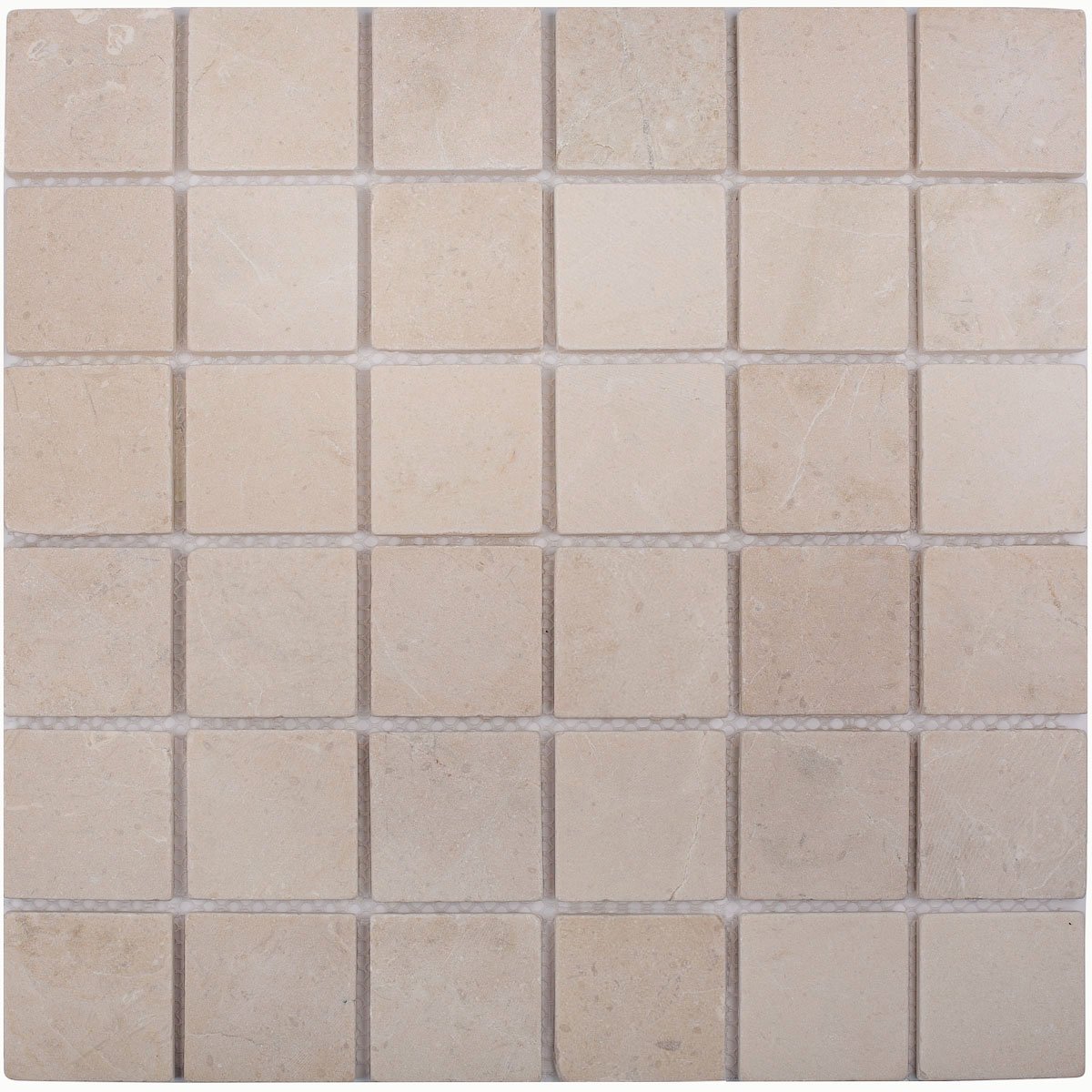 Мозаика Caramelle Mosaic Pietrine Crema Marfil Pol 48x48 7mm, цвет серый, поверхность полированная, квадрат, 305x305