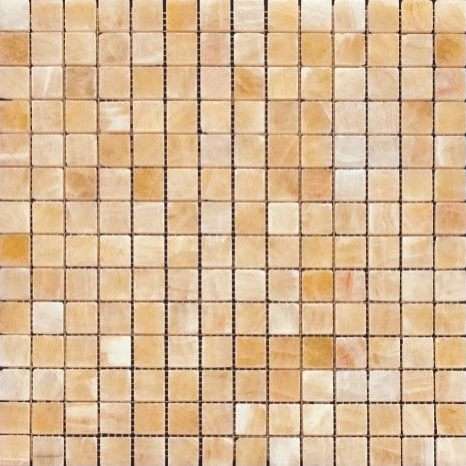Мозаика Natural Mosaic Adriatica Onyx Yellow (2X2) 7M073-20P, цвет оранжевый, поверхность полированная, квадрат, 305x305