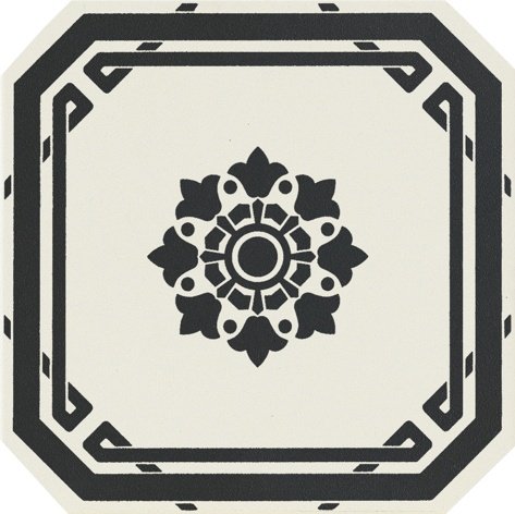 Керамогранит Grazia Old England Ottagono Ed York OEOD5, цвет чёрно-белый, поверхность матовая, восьмиугольник, 200x200