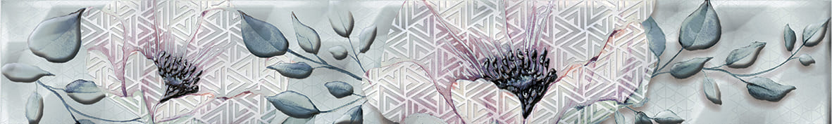 Бордюры Axima Ницца Бордюр Цветы, цвет разноцветный, поверхность глянцевая, прямоугольник, 75x500