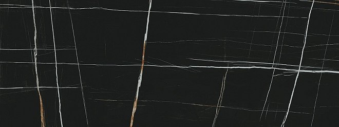 Широкоформатный керамогранит Kerama Marazzi Сахара Блэк SG072902R, цвет чёрный, поверхность лаппатированная, прямоугольник, 1195x3200