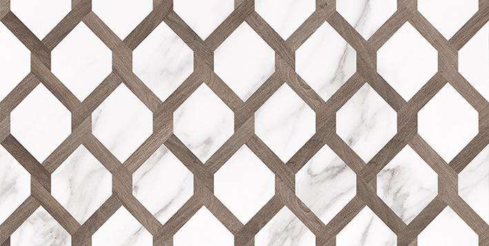 Декоративные элементы Laparet Blanco Белый Узор 08-00-01-2677, цвет белый коричневый, поверхность глянцевая, прямоугольник, 200x400