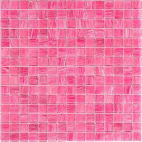 Мозаика Alma Mosaic Stella STE495, цвет розовый, поверхность глянцевая, квадрат, 327x327