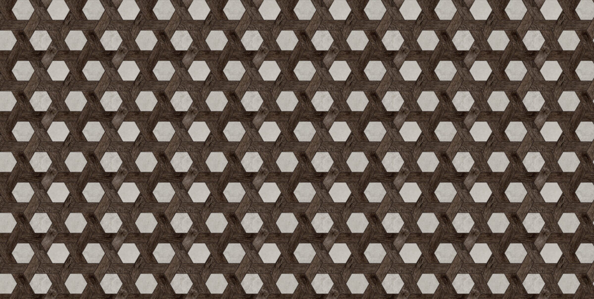 Декоративные элементы La Fabbrica Il Cerreto Dec Amarone Brown MOSCP03, цвет серый коричневый, поверхность матовая, шестиугольник, 260x300
