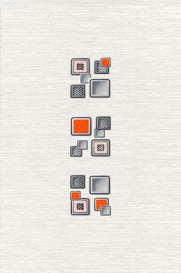 Декоративные элементы Terracotta Декор Laura Cube Серый, цвет серый, поверхность глянцевая, прямоугольник, 200x300