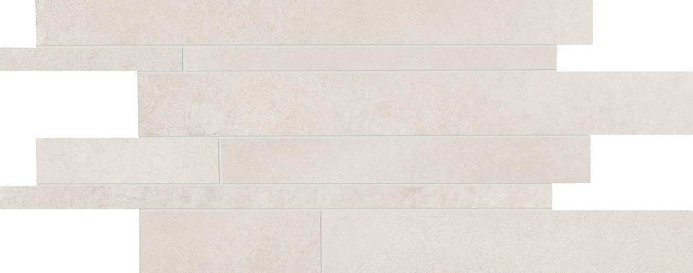 Мозаика Ergon Tr3Nd Listelli Sfalsati Concrete White EAUP, цвет белый, поверхность матовая, прямоугольник, 300x600