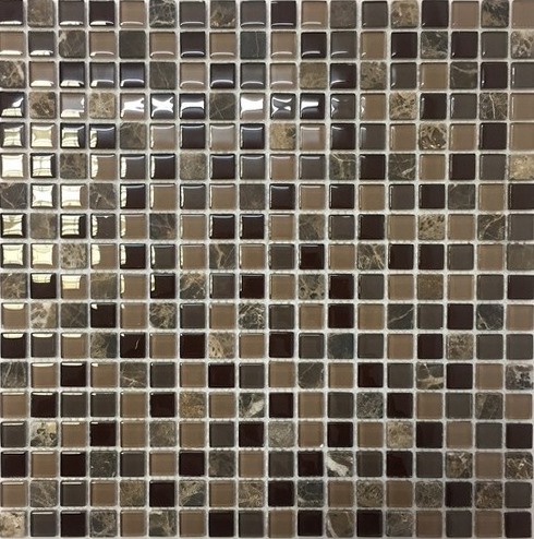 Мозаика NS Mosaic S-855, цвет коричневый, поверхность глянцевая, квадрат, 305x305