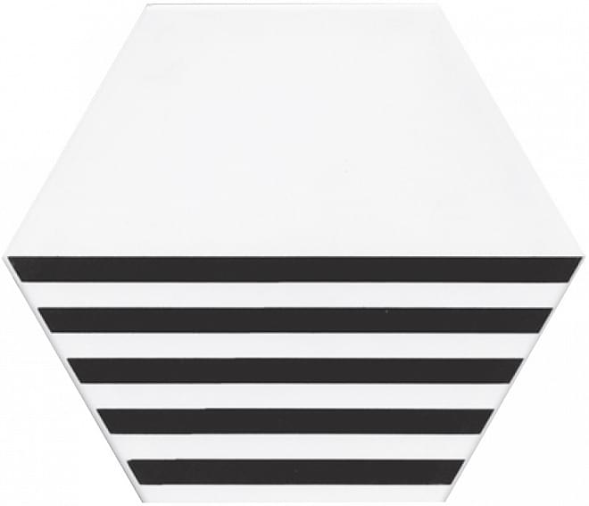 Декоративные элементы Kerama Marazzi Декор Буранелли NT\B199\24001, цвет чёрно-белый, поверхность матовая, шестиугольник, 200x231
