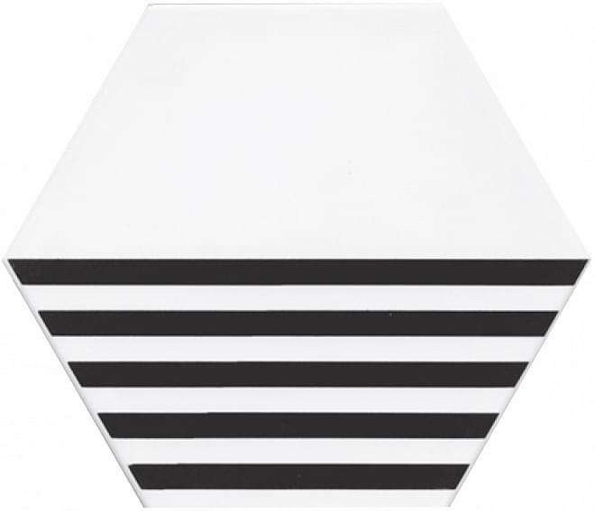 Декоративные элементы Kerama Marazzi Декор Буранелли NT\B199\24001, цвет чёрно-белый, поверхность матовая, шестиугольник, 200x231