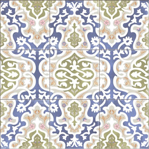 Керамогранит Aparici Tawriq Blue Natural, цвет разноцветный, поверхность матовая, квадрат, 592x592