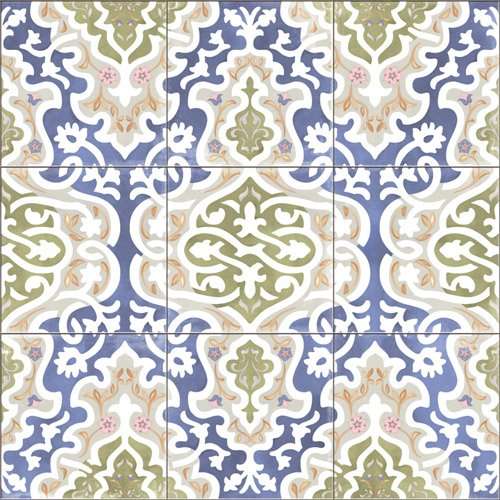 Керамогранит Aparici Tawriq Blue Natural, цвет разноцветный, поверхность матовая, квадрат, 592x592